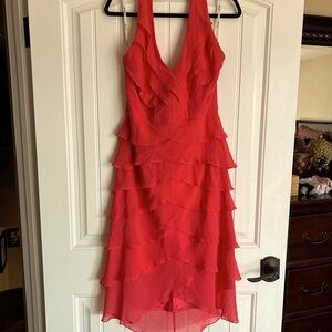 Tadashi tangerine drapes dress layers of beautiful soft fabric perfect for day